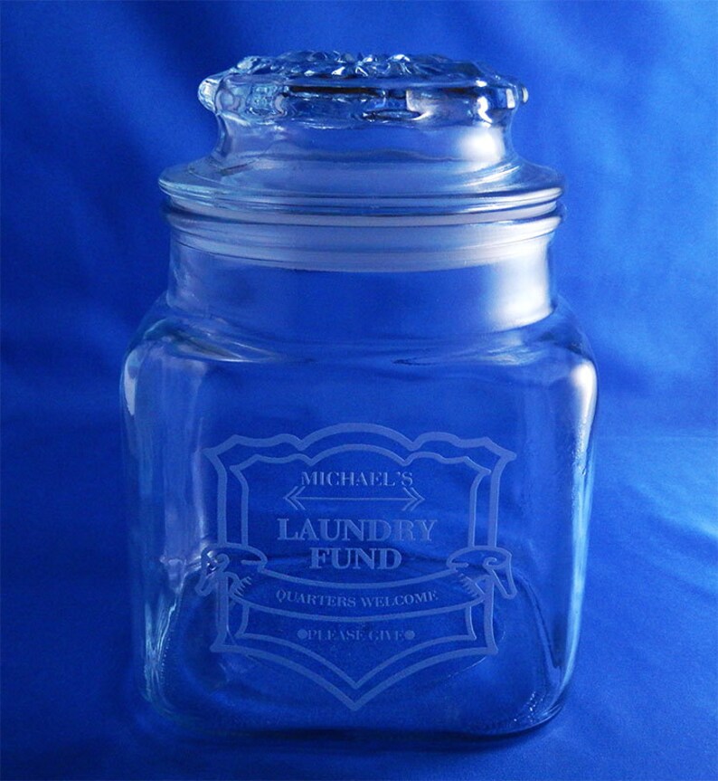 Personalized Laundry Fund Change Jar Quarters Money Jar Etsy