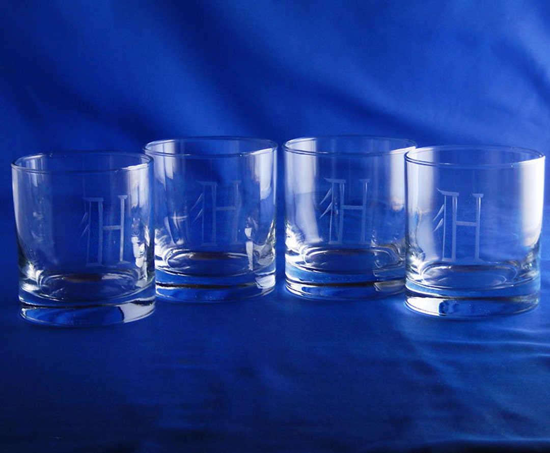 Personalized on the Rocks Glasses, Set of 4, OTR Glass, Whiskey Glass ...