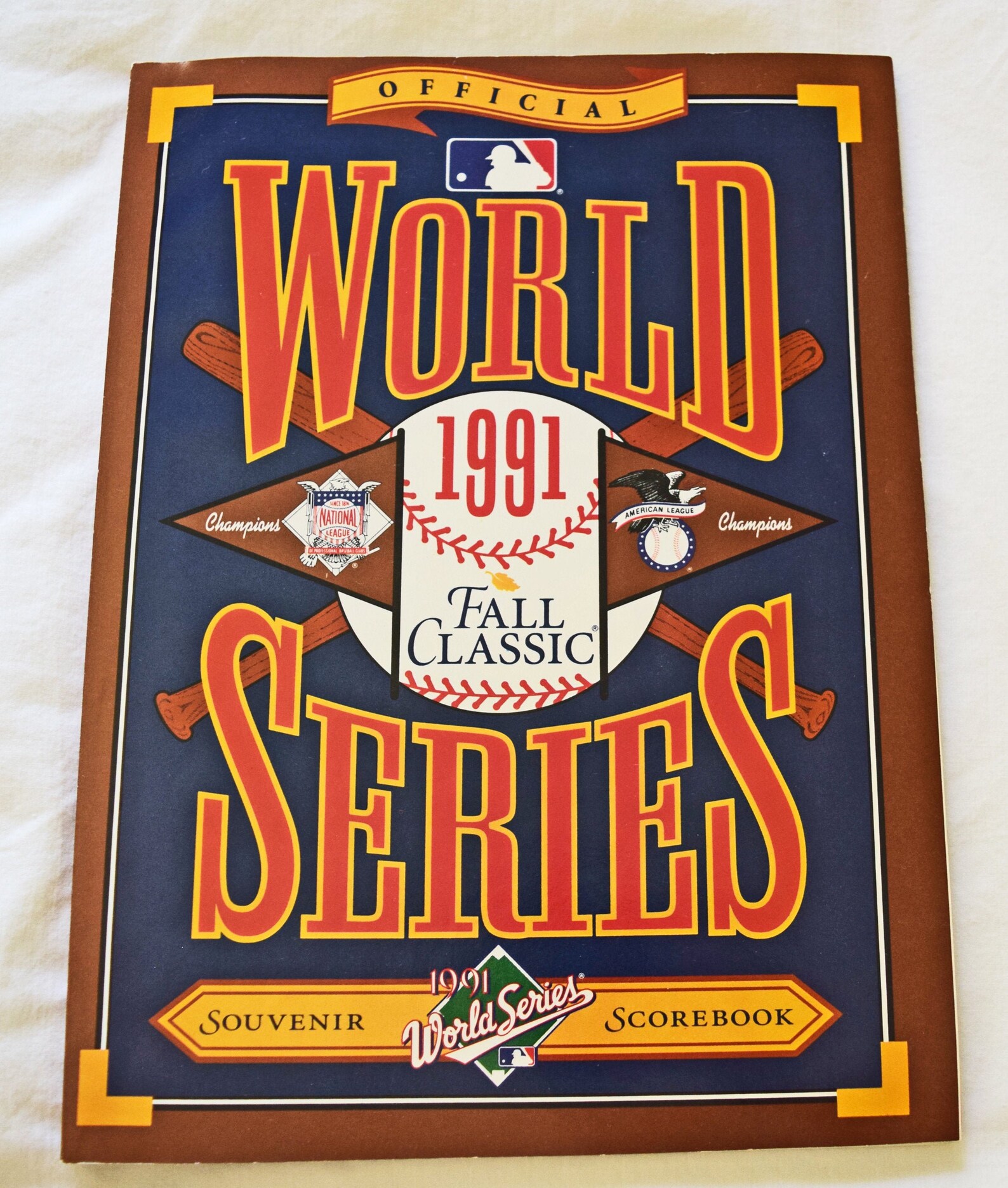 Official 1991 World Series Souvenir Scorebook Fall Classics Etsy