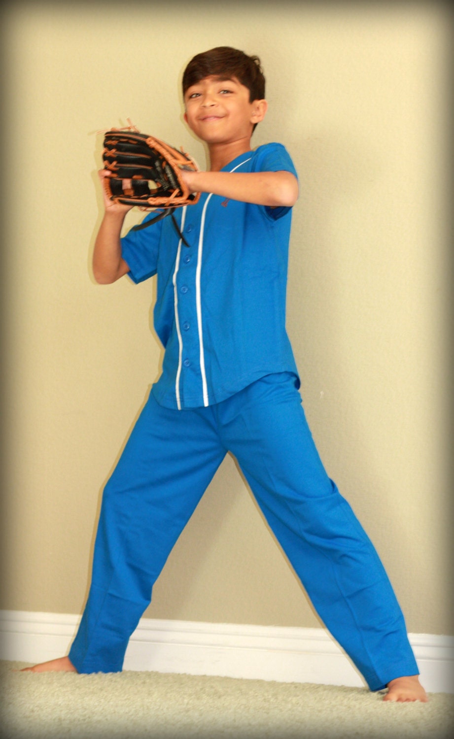 Royal Blue Baseball Pajamas / Sports Pajama / Hospital Pajama Etsy