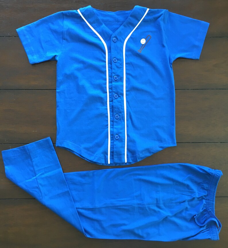 Royal Blue Baseball Pajamas / Sports Pajama / Hospital Pajama Etsy