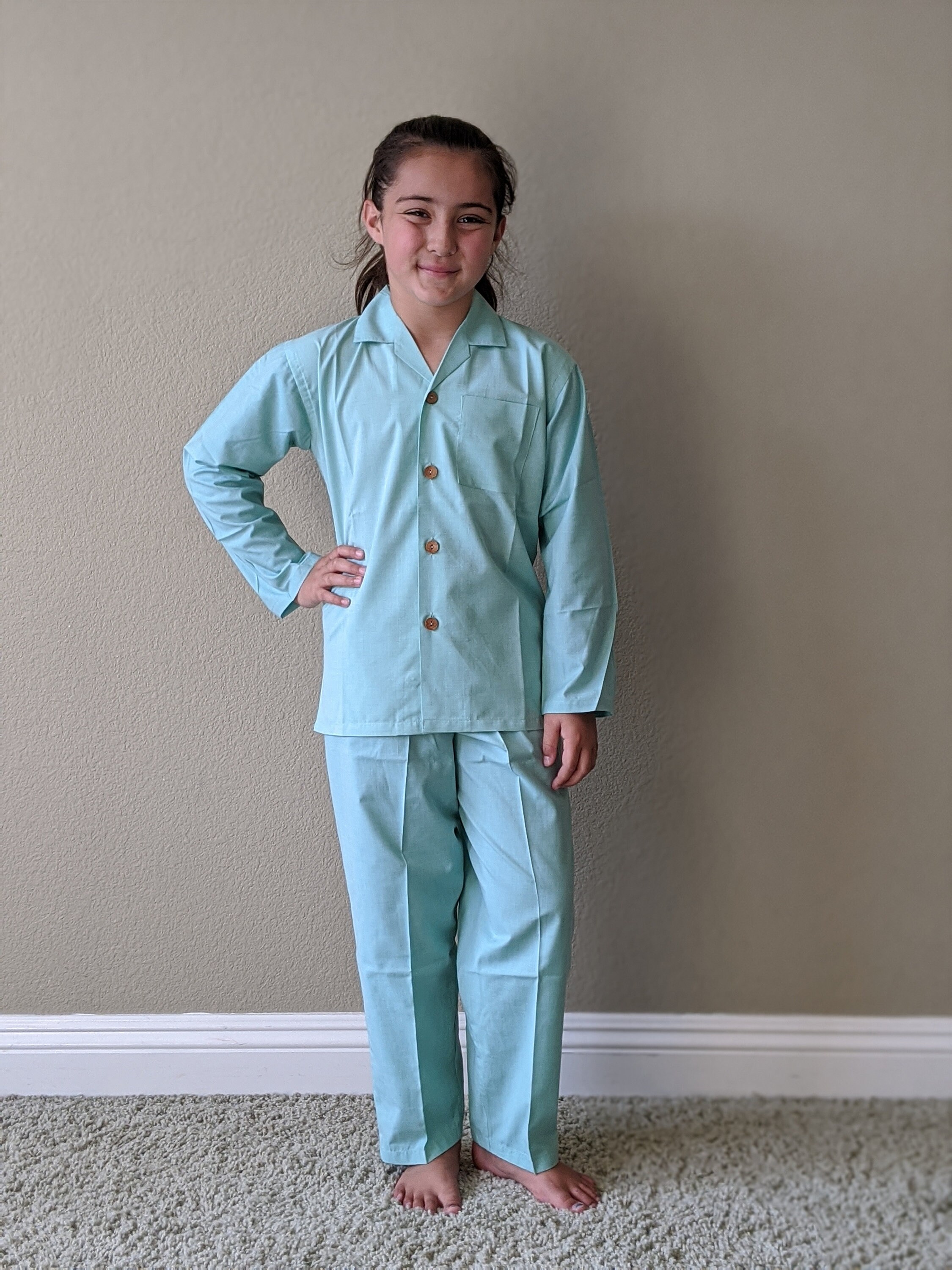 Kids Plain Cotton Pajama / Button up / Girls Pajama / Boys Etsy