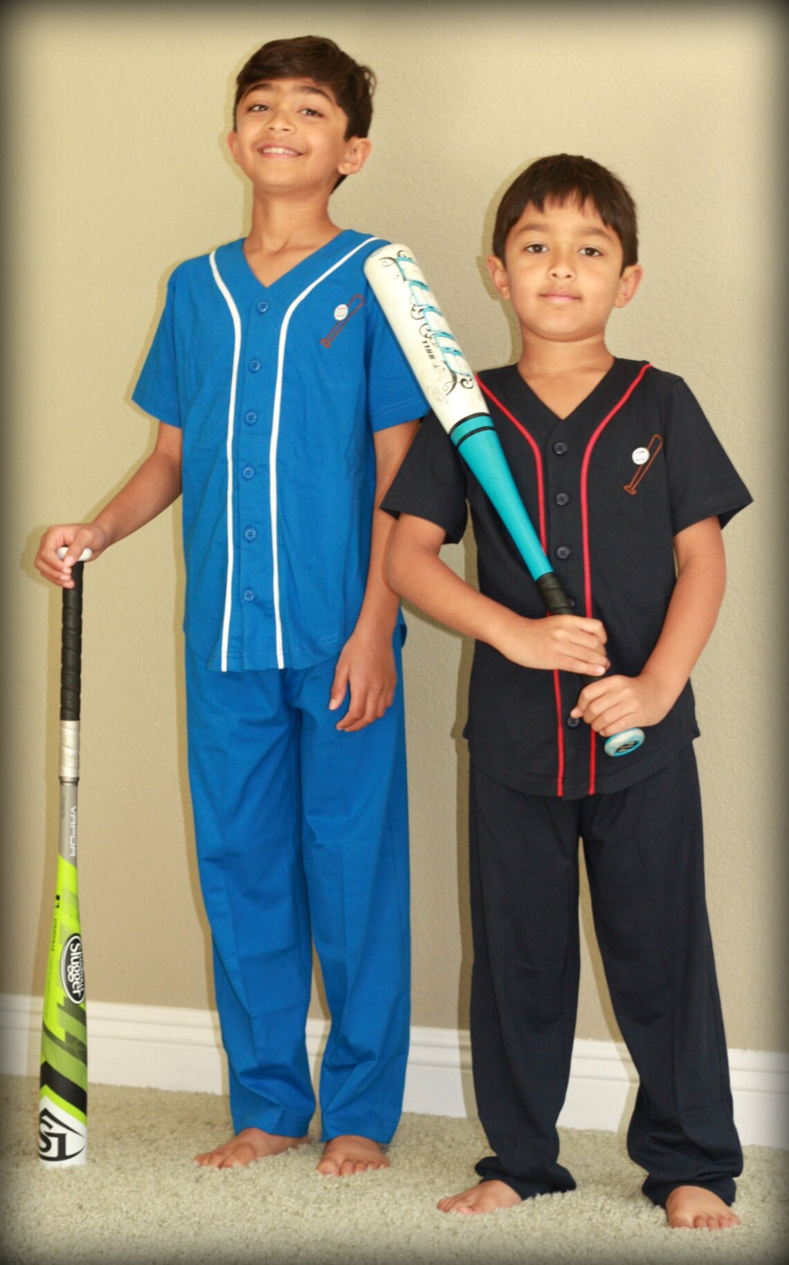 Royal Blue Baseball Pajamas / Sports Pajama / Hospital Pajama Etsy