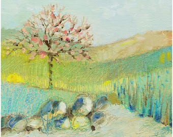 Colorful Landscapes No. 018 / Signed, Fine Art, Giclèe Print of an Oil Painting by Deana Fulton / 6" x 6" with 1" Border