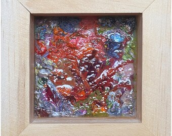 Butterfly Wings #033 / Signed & Numbered Mini Oil Painting by Deana Fulton / 4" x 4"