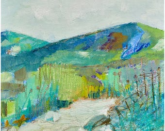 Colorful Landscapes No. 006 / Signed, Fine Art, Giclèe Print of an Oil Painting by Deana Fulton / 6" x 6" with 1" Border