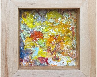 Butterfly Wings #013 / Signed & Numbered Mini Oil Painting by Deana Fulton / 4" x 4"