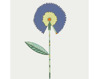 Graphic Floral  No. 003 /Fine Art Giclèe Print / Purple and Celadon 8"x10", 11"x14" and 16" x 20" by Deana Fulton