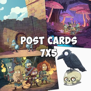 Postales de fantasía de 7 x 5 con sobre: lindas, de pájaro, de dibujos animados, en blanco, para jugadores, invitaciones, saludos, regalos y mazmorras.