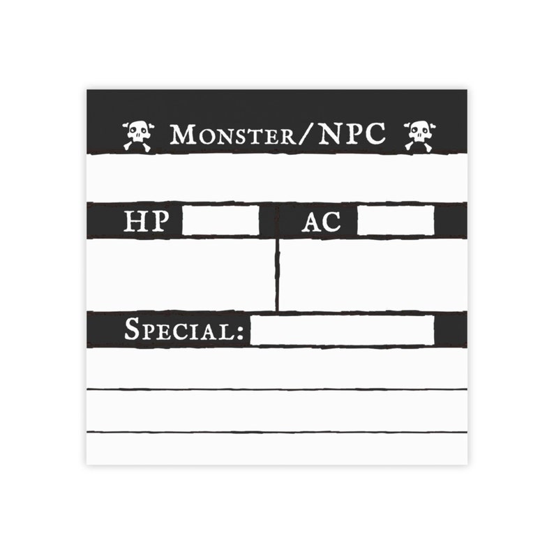 Death Finger's Monster Combat 50 Sheet Post-it® Note Pads in 3x3 Size image 2