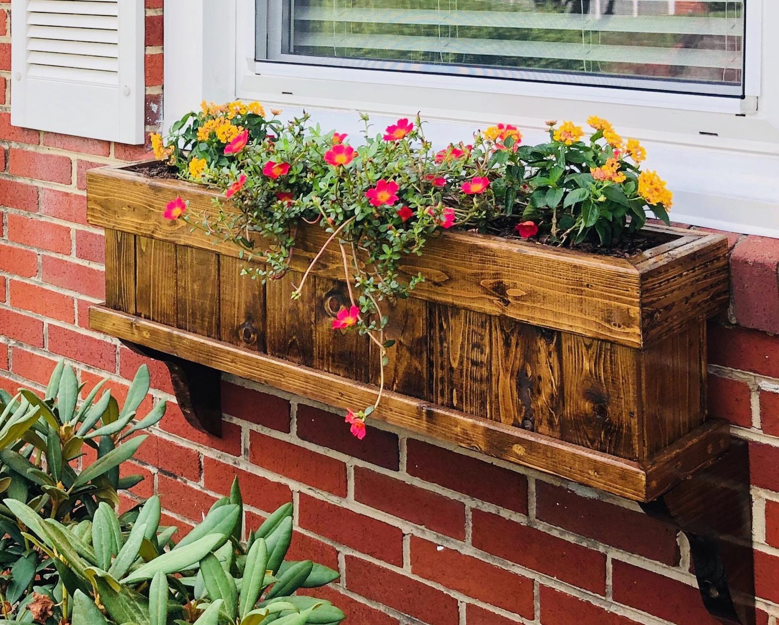 Custom Window Boxes Includes Wall Mount Shelf Brackets Etsy