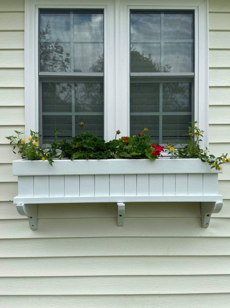 Custom Window Boxes Includes Wall Mount Shelf Brackets Etsy