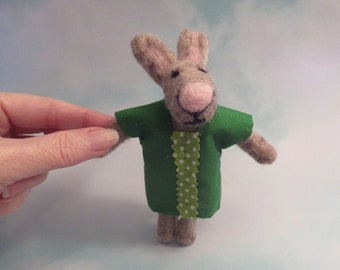 Little Bunny Doll, Brown Rabbit, Stocking Stuffer, Handmade Gift