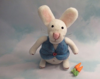 White Rabbit, Whimsical Bunny, Handmade Gift