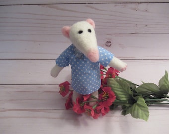 White Mouse Doll, Small Plush, Stocking Stuffer