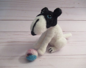 Needle Felted Dog, Miniature Terrier, Handmade Pup