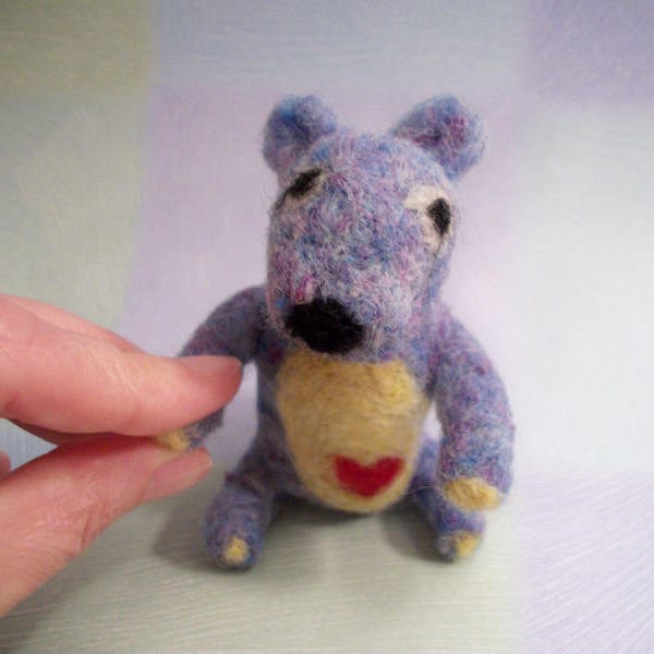 Mini Teddy Bear, Handmade Toy, Small Plush, FeltWithAHeart