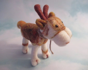 Felted Goat, Miniature Goat, Handmade Animal