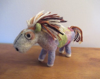 Wild Pony Figure, Colorful Horse, Handmade Animal