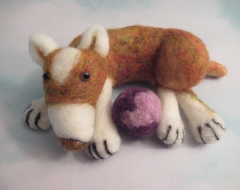 Felted Terrier, Handmade Dog, Terrier Figure