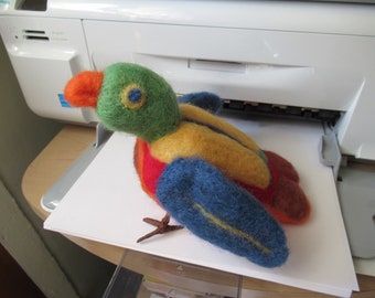 Felted Bird, Bird Lover Gift, Colorful Decor