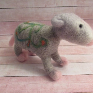 Decorated Possum, Felted Animal, Mini Plush