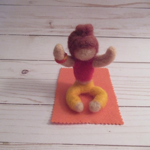 Yoga Girl, Felted Figure, Handmade Doll