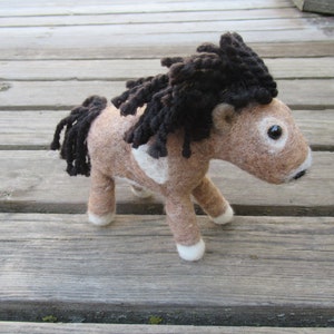 Felted Horse, Brown Pony, Animal Lover Gift
