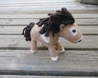 Felted Horse, Brown Pony, Animal Lover Gift