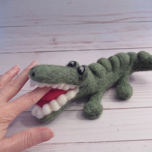 Felted Alligator, Crocodile Plush, Nature Gift