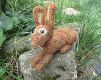 Brown Bunny, Felted Hare, Handmade Rabbit