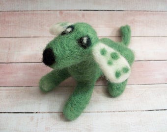 CLEARANCE, Needle Felted Dog, Small Wool Dog, Handmade Dog