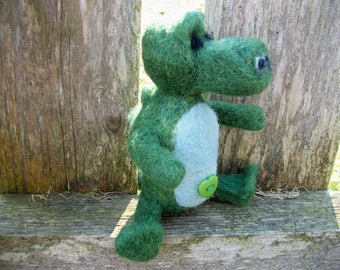 CLEARANCE, Handmade Alligator, Needle Felt Gator, Felted Animal