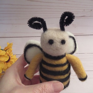 Little Bee Doll, Felted Doll, Handmade Figure