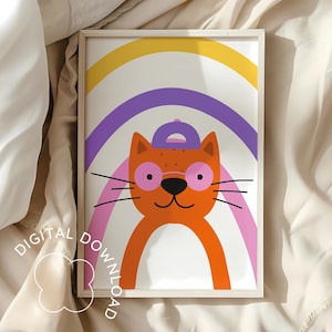 Digital print - Cat rainbow
