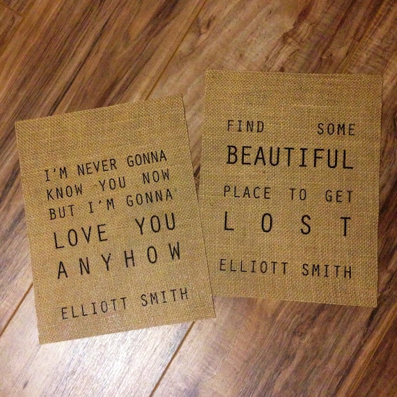 Elliott Smith - Lyrics - Burlap Print