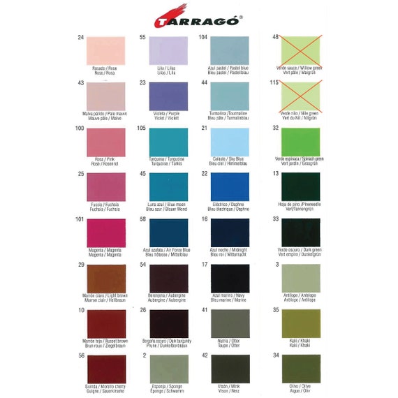 Tarrago Self Shine Color Dye Chart