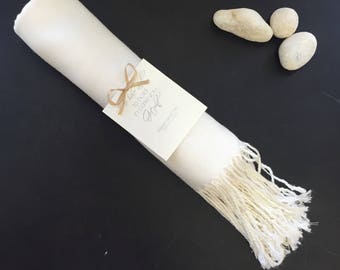Pashmina scarf ivory - ivory bridesmaid's gift - blush bridesmaid scarf - blush wedding shawl - light pink party favors - pink wedding shawl