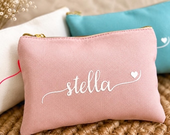 Personalized Script Makeup Bag: Custom Cosmetic Zipper Pouch