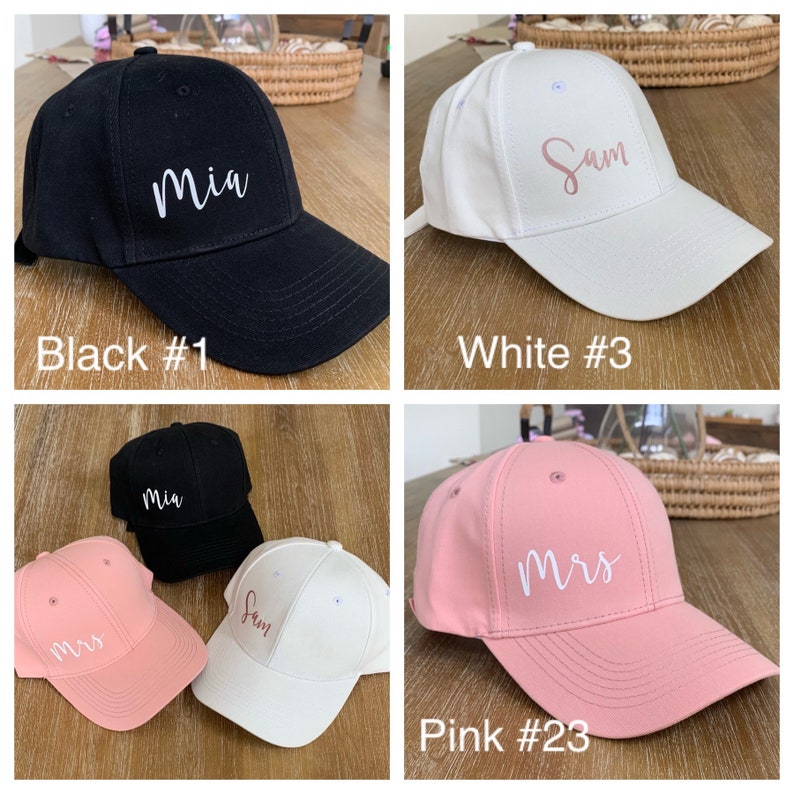 CUSTOM TEXT HAT, Bridesmaid Trucker, Aesthetic Adjustable Ponytail Back 6 Panel Personalized Baseball Cap, Personalized Gifts image 5