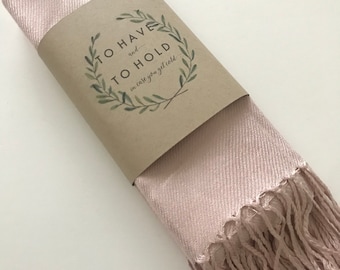 Pashmina scarf blush - blush bridesmaid's gift - blush bridesmaid scarf - blush wedding shawl - light pink party favors - pink wedding shawl