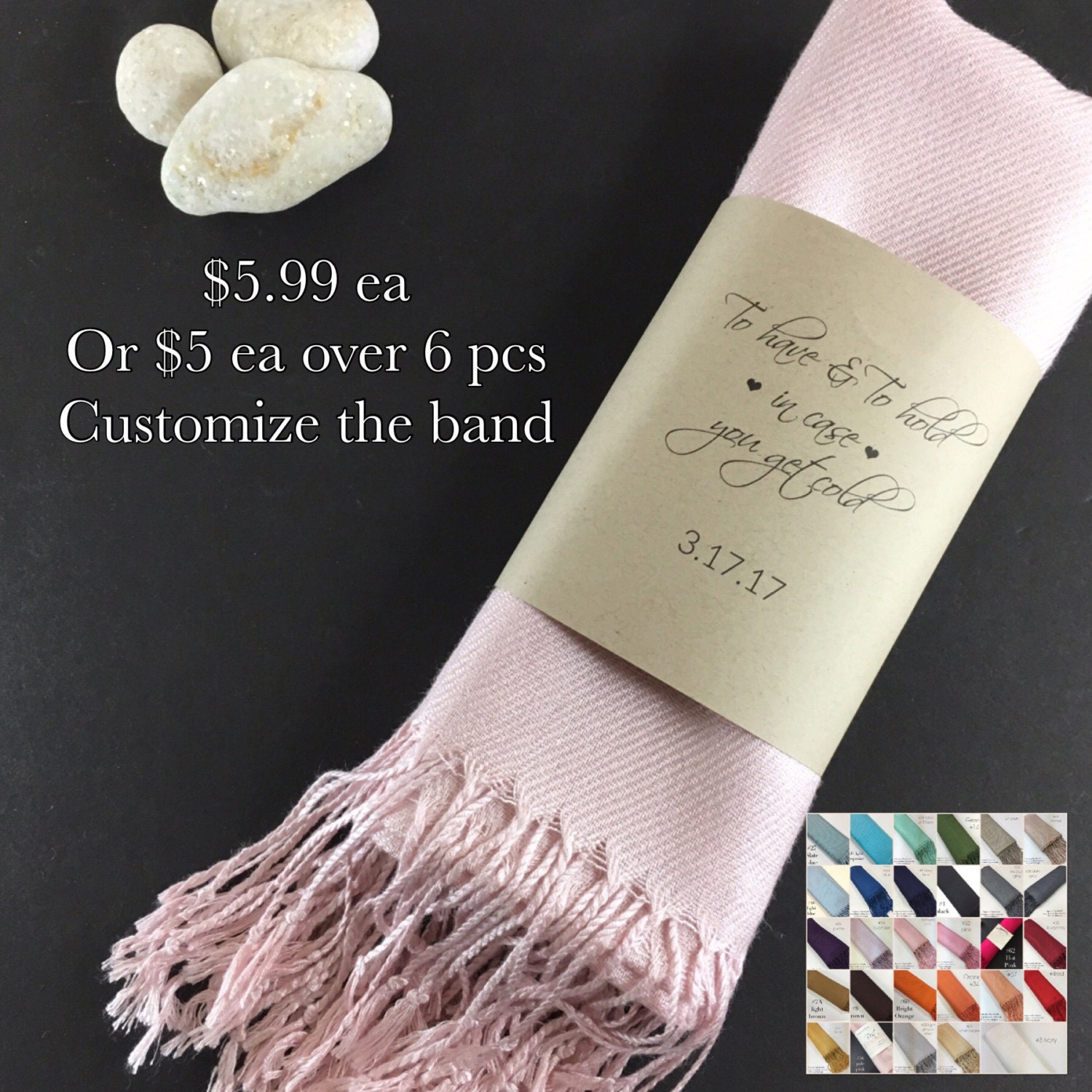 blush pink wedding pashmina