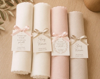 Pashmina Wedding Favors: Silky Soft Shawl with Personalized Band