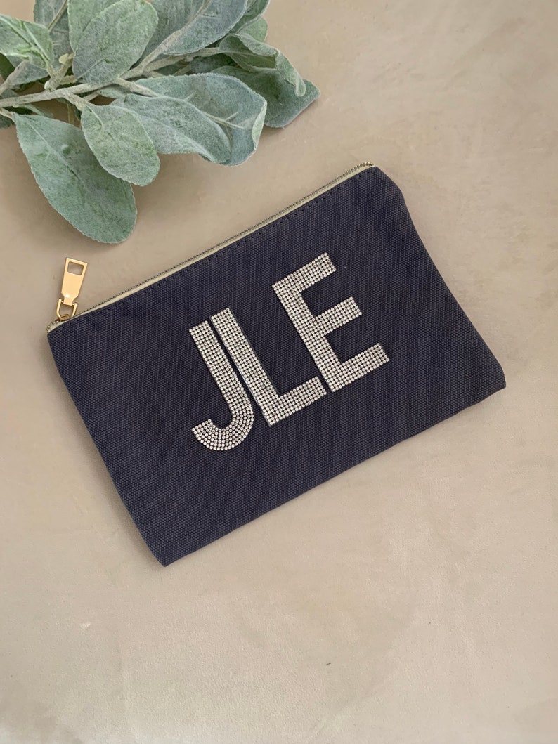 Script Cosmetic Bag Personalized Cosmetic Bag Bridesmaid Gift Personalized MakeUp Bag Personalized gift Mom Gift Teacher Gift image 4