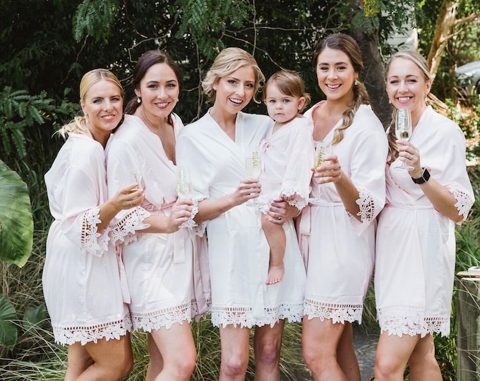 Featured listing image: Bridesmaid Robes - Robes -  Bridesmaid Gift - Wedding Robes - Bridesmaids Gift Ideas - Bridal Shower Gift Gigi