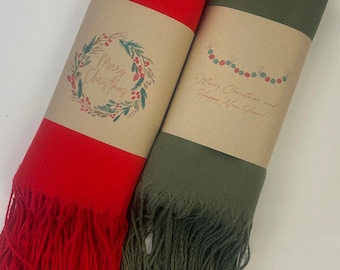 CHRISTMAS GIFT - 1 Pashmina - Scarf - Christmas - best Christmas gift idea - Christmas corporate gift - Personalized Christmas gifts