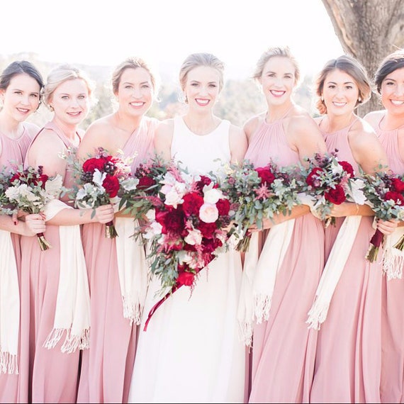 blush pink wedding pashmina