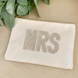 Script Cosmetic Bag Personalized Cosmetic Bag Bridesmaid Gift Personalized MakeUp Bag Personalized gift Mom Gift Teacher Gift image 1