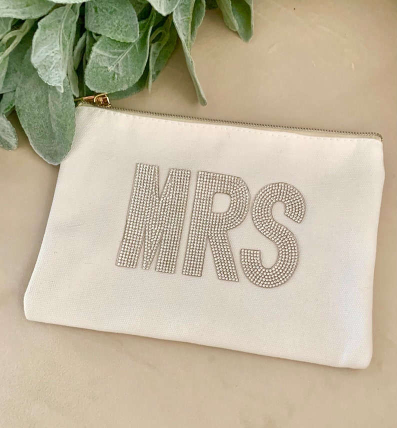 Script Cosmetic Bag Personalized Cosmetic Bag Bridesmaid Gift Personalized MakeUp Bag Personalized gift Mom Gift Teacher Gift image 1