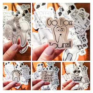 Sticker dentaire pour assistante dentaire Sticker étanche pour hygiéniste dentaire Stickers drôles cadeau pour dentiste cadeau de Noël